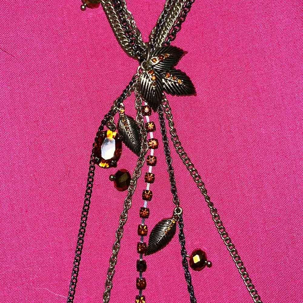 Multi chain, bronze colored Betsey Johnson necklace